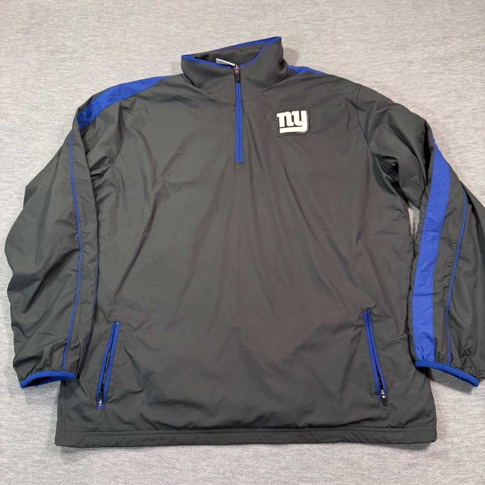 Nike NFL OnField Pullover Men Medium Gray Giants 1/4 Zip Windbreaker Jacket - Picture 1 of 9